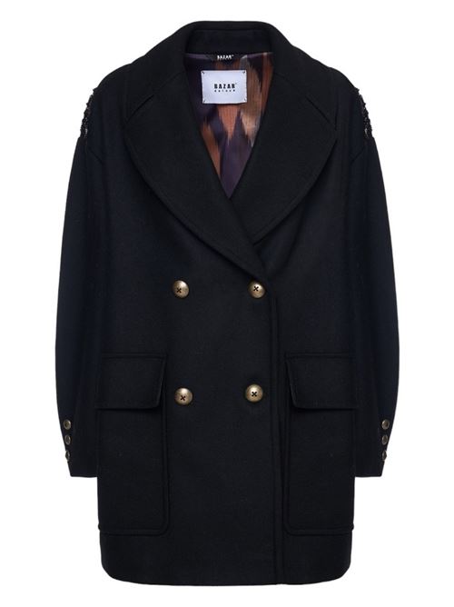 Women's oversized black caban Bazar deluxe | S1010-2900292